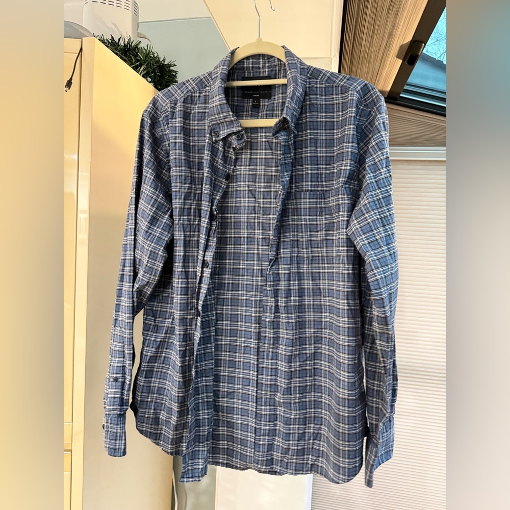 Men’s Bonobos Slim Fit Checkered Blue Button Down Size L